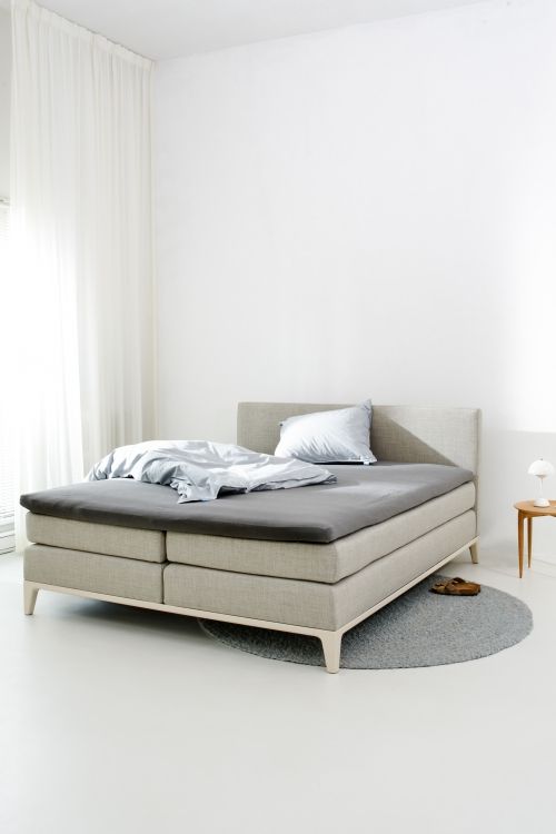 Topper hoeslaken 1-persoons Warm grey